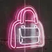 Custom Neon | Handbag with Front Pocket Neon Sign | 20x18 | Pink and White 2