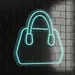 Custom Neon | Handbag Shape Neon Sign | Energy-Efficient LED Wall Light for Fashion Boutiques, Retail Stores, Bedroom Decor and Events | 21x22 | Blue 1