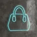 Custom Neon | Handbag Shape Neon Sign | Energy-Efficient LED Wall Light for Fashion Boutiques, Retail Stores, Bedroom Decor and Events | 21x22 | Blue 2
