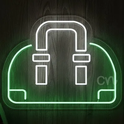 Custom Neon | Backpack Shape Neon Sign | Stylish Green | 19x24 | Green & White