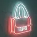 Custom Neon | Bag Shape Neon Sign with H Initial | 23*16 | Red and White 1